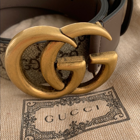 🔥♥️🔥 AUTHENTIC GUCCI GG BELT WITH DOUBLE G BUCKLE, $556 USD Retail - Picture 2 of 9